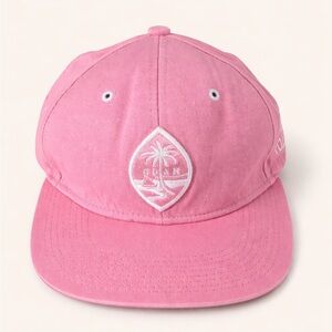 Guam Seal Hafa Adai Pink Snapback Hat DNA EVO Guam Palm Logo Y2K